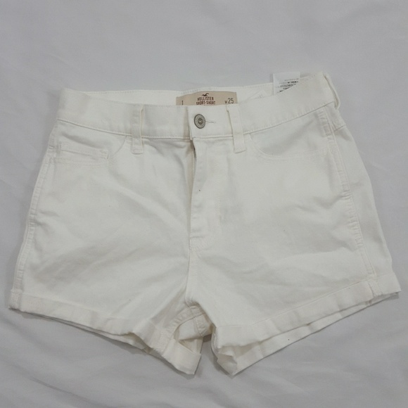 Hollister Pants - Hollister short short high rise white 1 25 W